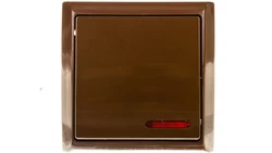 BIS Łącznik pojedynczy z podświetleniem brązowy ŁN-1BS/24