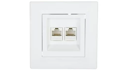Gniazdo komputerowe Asfora podwójne 2xRJ45 kat.6 białe z ramką EPH4800121