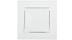 Przycisk Asfora pojedynczy zaciski śrubowe biały z ramką EPH0800321