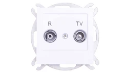 AS Gniazdo antenowe RTV przelotowe 16dB białe GPA-16GP/m/00