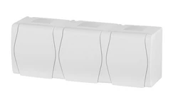 Hermes2 Gniazdo hermetyczne potrójne z/u 16A IP44 białe 1023-00