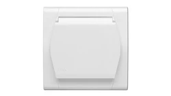 FESTA Gniazdo pojedyncze 2P+Z IP44 z klapką białe 0873-00