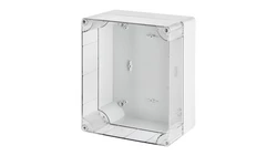 INDUSTRIAL Puszka hermetyczna n/t 313x253x165mm IP65 szara, pokrywa transparentna 2724-01