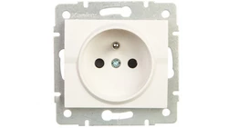 LOGI Gniazdo pojedyncze 2P+Z z przesłoną styków śrubowe 16A 250V Biały 25089