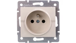 LOGI Gniazdo pojedyncze 2P+Z z przesłoną styków śrubowe 16A 250V Kremowy 25149