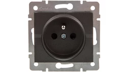 LOGI Gniazdo pojedyncze 2P+Z z przesłona styków śrubowe 16A 250V Grafit 25267