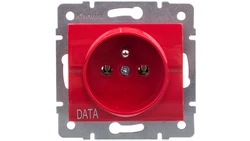 LOGI Gniazdo pojedyncze 2P+Z (DATA) śrubowe 16A 250V Czerwony 25091