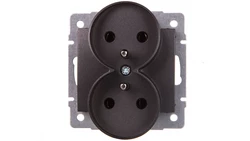 LOGI Gniazdo podwójne 2x2P+Z śrubowe 16A 250V Grafit 25269