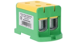 Blok rozdzielczy-odgałęźny 2x1-biegun AL/CU 35-150mm2 żółto-zielony montaż płaski i na szynę TH WLZ35/2x150/z 48.217