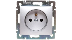 VALENA Gniazdo pojedyncze 2P+Z z przesłonami 16A IP20 aluminium 770197