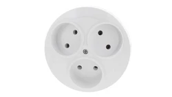 OPAL Gniazdo potrójne b/u /montaż w PK60/ białe PT-35 Op