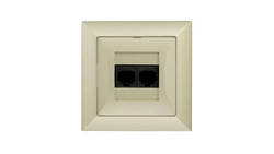 OPAL Gniazdo komputerowe podwójne 2xRJ45 kat.6 krone LSA+ metalizowany piaskowy GTO - 22Op/6