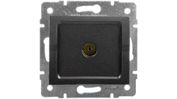 LOGI Gniazdo antenowe typu F przelotowe Grafit 25274