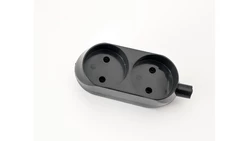 Gniazdo przenośne dwukrotne 16A 2P 250V czarne GN-260