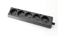 Gniazdo przenośne pięciokrotne 16A 2P 250V czarne GN-560