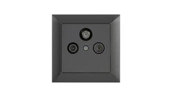 PREMIUM Gniazdo antenowe RTV/SAT przelotowe białe GAPS/P-Pr