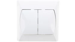 AKCENT Łącznik schodowy + pojedynczy z podświetleniem biały ŁP-9AS/00