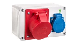 Rozdzielnica budowlana RS-2 1x2P+Z, 16A/5P, IP44 6202-00