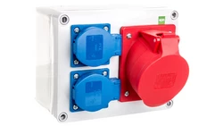 Rozdzielnica budowlana RS-3 2x2P+Z, 32A/5P, IP44 6203-01