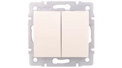 LOGI Łącznik dwugrupowy świecznikowy śrubowy 10AX 250V kremowy 021010103 25126