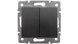LOGI Łącznik zwierny podwójny śrubowy 10AX 250V grafit 021022141 25247