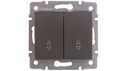 LOGI Łącznik podwójny schodowy śrubowy 10AX 250V grafit 021060141 25251