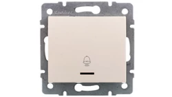 LOGI Łącznik zwierny dzwonek z LED śrubowy 10AX 250V kremowy 021080103 25135
