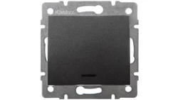 LOGI Łącznik jednobiegunowy z LED śrubowy 10AX 250V grafit 021110141 25256