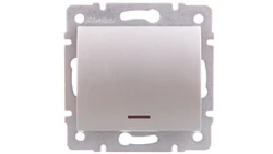 LOGI Łącznik jednobiegunowy z LED śrubowy 10AX 250V srebrny 021110143 25197