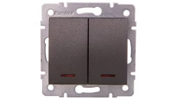 LOGI Łącznik dwugrupowy świecznikowy z LED śrubowy 10AX 250V grafit 021120141 25257