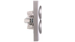 LOGI Gniazdo podwójne 2x2p+Z Schuko kompletne śrubowe 16A 250V Srebrny 25213