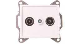 LOGI Gniazdo antenowe RTV przelotowe Biały 25100