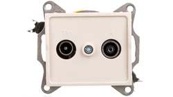 LOGI Gniazdo antenowe RTV przelotowe Kremowy 25159