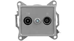 LOGI Gniazdo antenowe RTV przelotowe Srebrny 25218