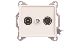 LOGI Gniazdo antenowe RTV końcowe Kremowy 25160