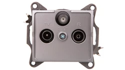 LOGI Gniazdo antenowe RTV/SAT przelotowe Srebrny 25220