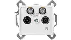 LOGI Gniazdo antenowe TV/2xSAT końcowe Biały 25105