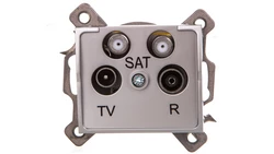 LOGI Gniazdo antenowe TV/2xSAT końcowe Srebrny 25223