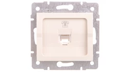 LOGI Gniazdo telefoniczne 1xRJ11 Kremowy 25165