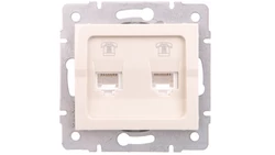 LOGI Gniazdo telefoniczne 2xRJ11 niezależne Kremowy 25166