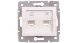 LOGI Gniazdo teleinformatyczne (RJ45 Cat 5e+RJ11) Biały 25112