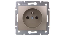 DOMO Gniazdo pojedyncze ochrona styków śrubowe 16A 250V szampański 011250150 25030