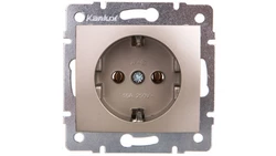 DOMO Gniazdo pojedyncze Schuko śrubowe 16A 250V szampański 011220150 25026