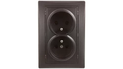 DOMO Gniazdo podwójne kompletne śrubowe 16A 250V grafit 011261141 24916