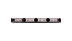 Patch panel kompletny 19 cali 24x RJ45 U/UTP kat. 5e 1U czarny RAL 9005 DN-91524U-1