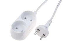 Przedłużacz 2-gniazda b/u 10A 2m /OMY 2x1/ biały PS-260
