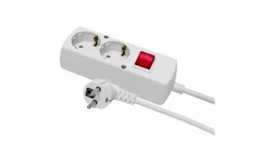 Przedłużacz z wyłącznikiem 2-gniazda z/u Schuko 16A 1,5m /H05VV-F 3x1,5/ biały PS-270S WS