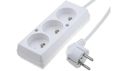 Przedłużacz 3-gniazda z/u 10A 1m /OMY 3x1/ biały PS-370