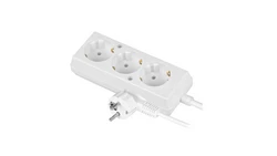 Przedłużacz 3-gniazda z/u Schuko 16A 10m /H05VV-F 3x1,5/ biały PS-370S