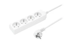 Przedłużacz 4-gniazda z/u 10A 8m /OMY 3x1/ biały PS-470